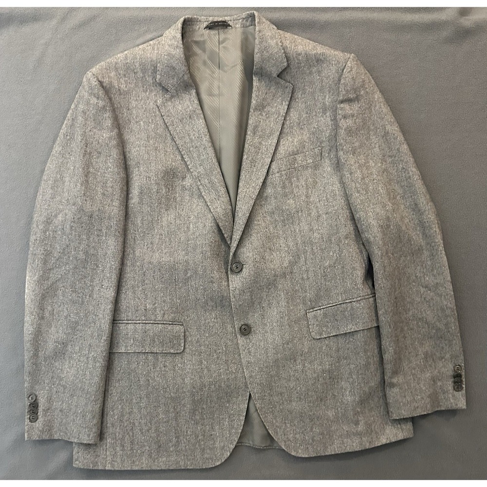 Hugo Boss Wool Silk herringbone gray jacket blazer 56